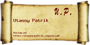 Utassy Patrik névjegykártya